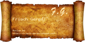 Frisch Gergő névjegykártya