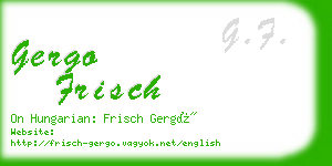 gergo frisch business card